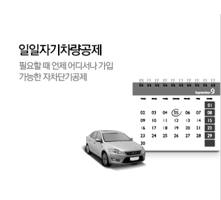 자차일일공제 (일단위) 필요할 때 언제 어디서나 가입,가능한 운전자 자차단기공제